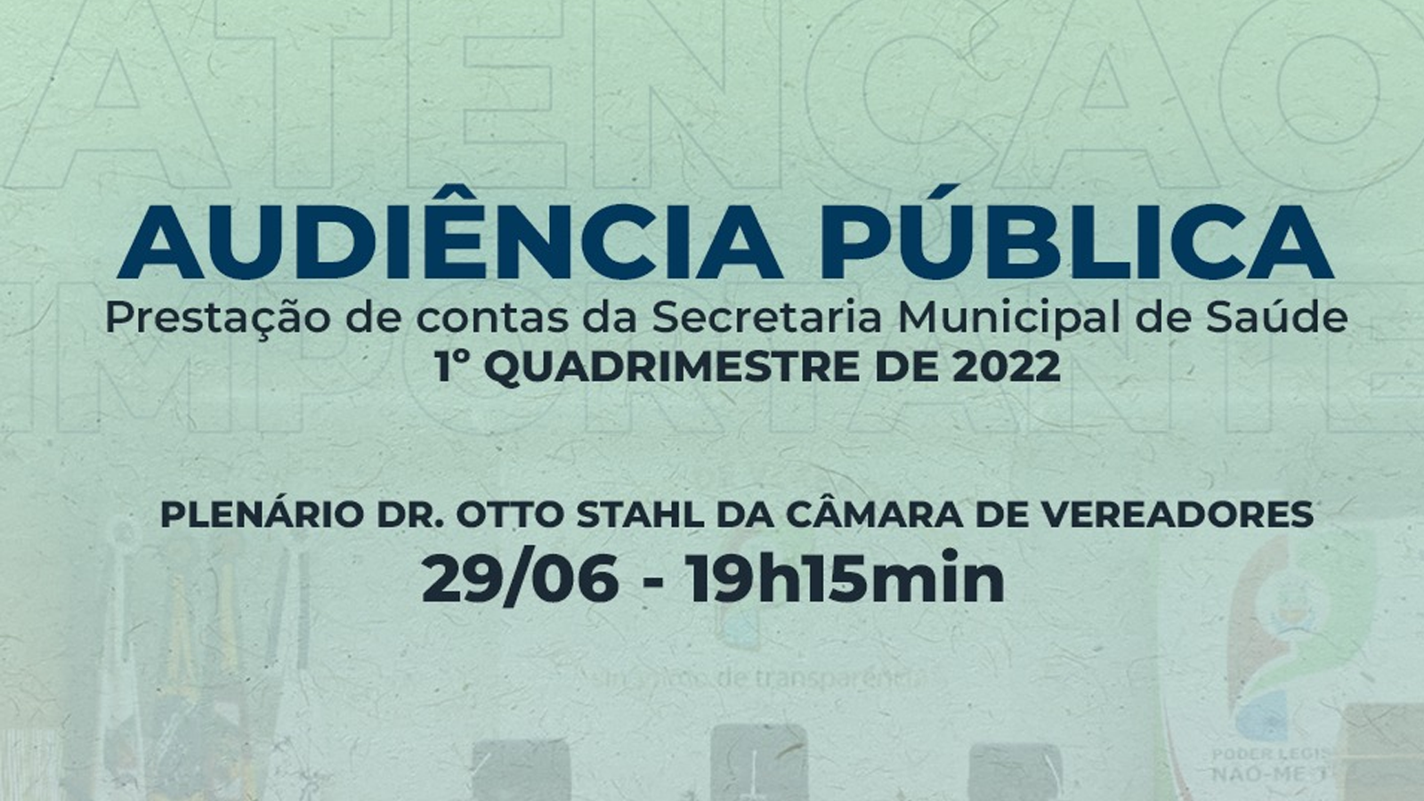 Conselho Municipal de Saúde realiza audiência pública nesta quarta-feira